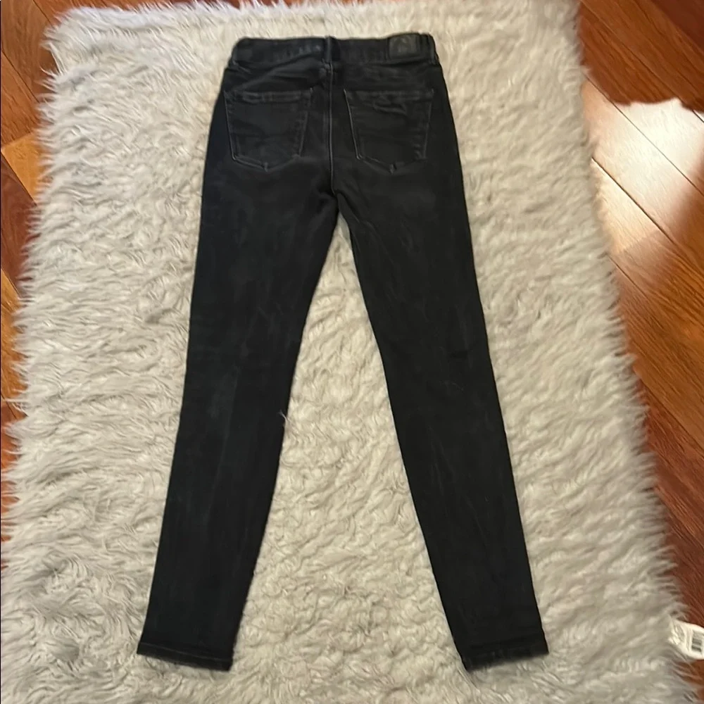 American Eagle‎ Outfitters Women's Black Distressed Skinny Jeans